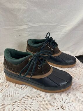 GH Bass  Waterproof Duck Boots in Dark Green and Brown 7